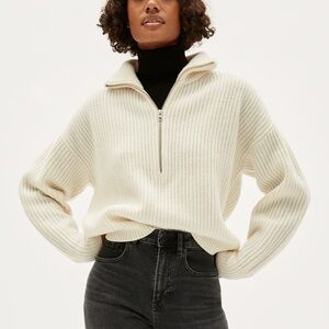 Everlane Merino Half Zip Sweater Canvas